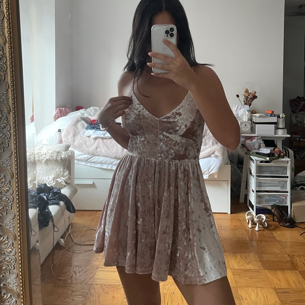 Pink velvet romper